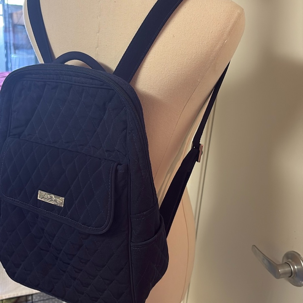 Vera Bradley Essential Compact Backpack Navy Blue - image 7